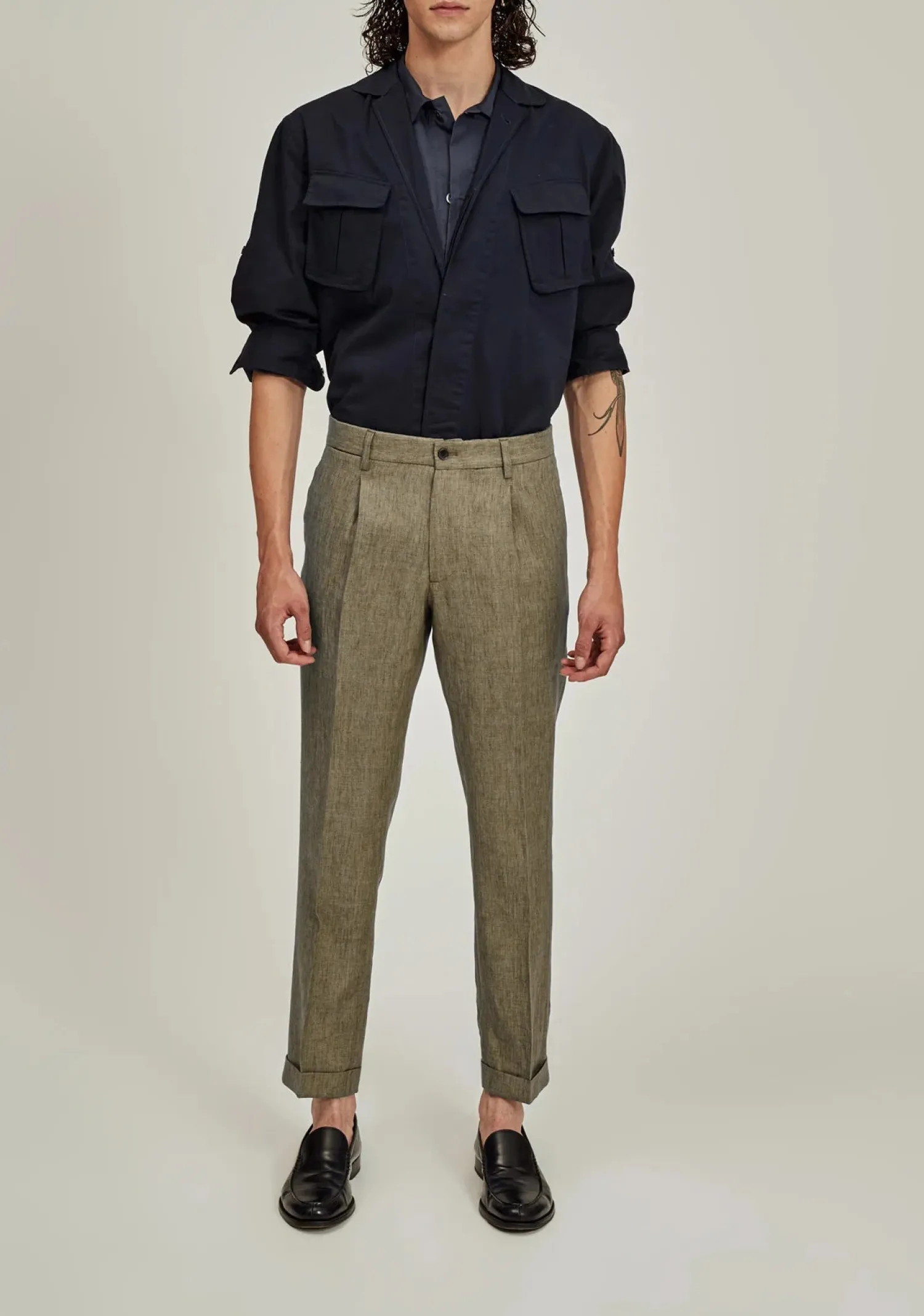 Clearance Pantalone in Lino / Beige Uomo Pantaloni