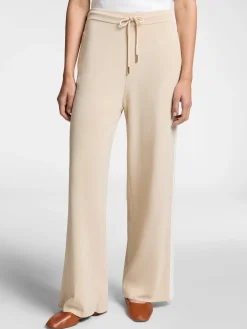 New Pantalone in Maglia con Bordi a Righe / Donna Pantaloni