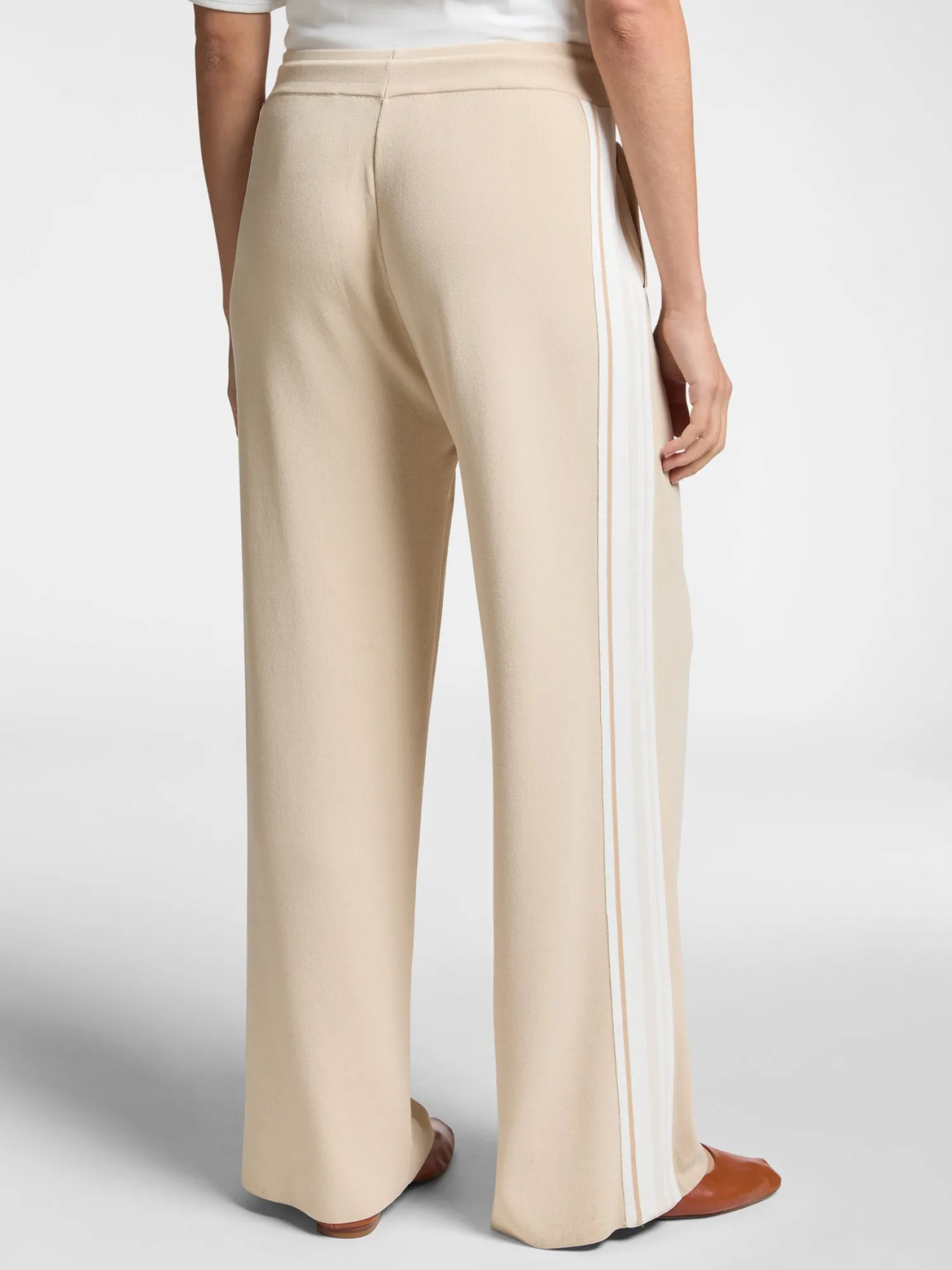 New Pantalone in Maglia con Bordi a Righe / Donna Pantaloni