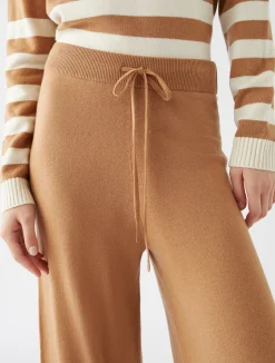 Pantalone in Misto Lana e Cachemire / Beige Donna Pantaloni