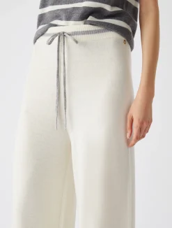 Hot Pantalone in Misto Lana e Cachemire / Bianco Donna Pantaloni