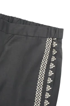Best Pantalone in Puro Lino con Ricamo / Donna Pantaloni