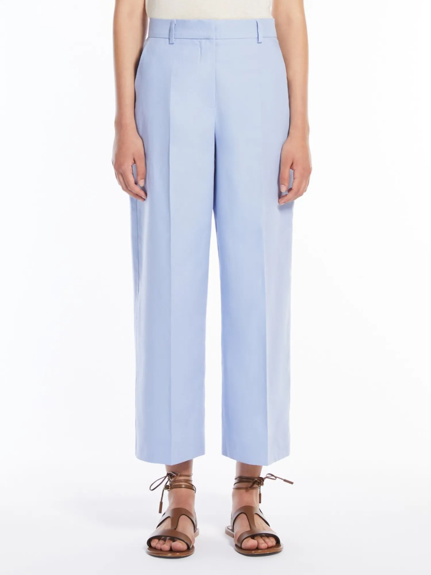 Best Pantalone in Tela di Cotone e Lino / Donna Pantaloni