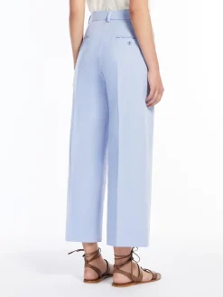Best Pantalone in Tela di Cotone e Lino / Donna Pantaloni