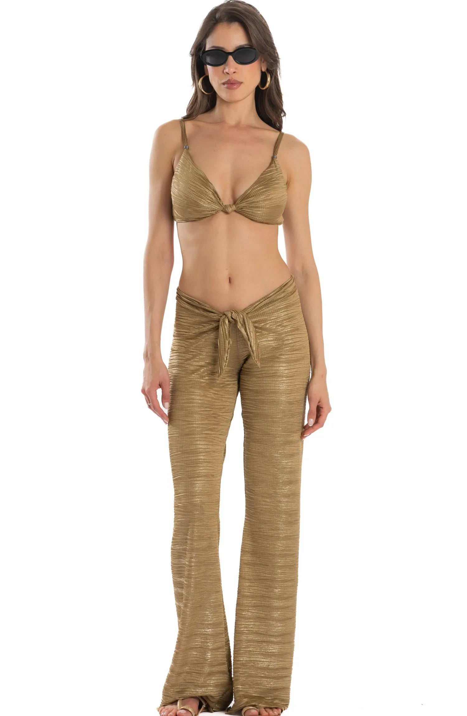 Discount Pantalone in Tessuto Lamina / Donna Pantaloni