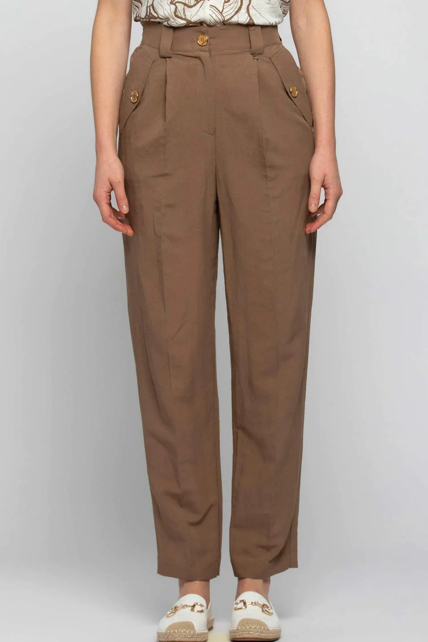 Sale Pantalone in Viscosa e Lino / Donna Pantaloni