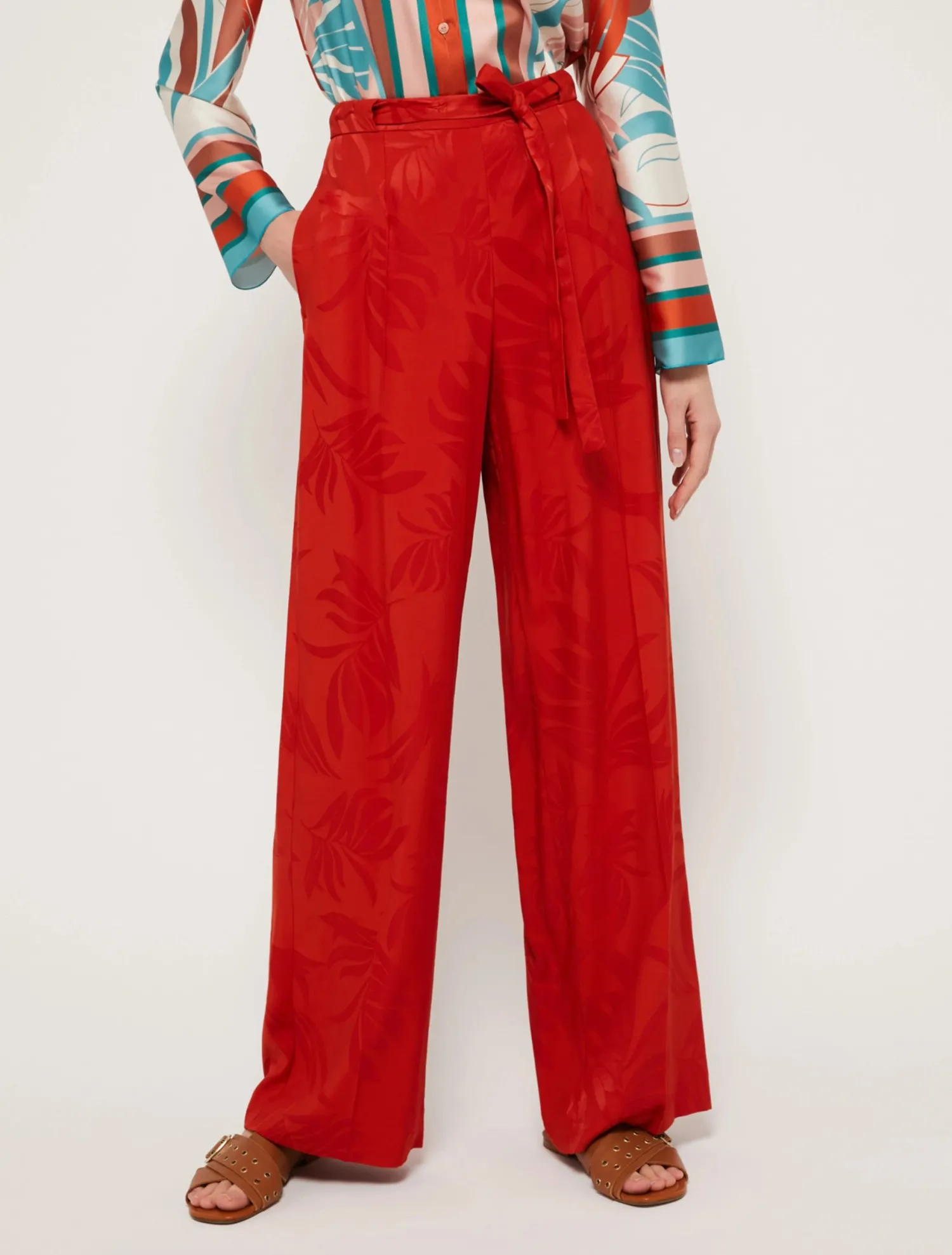 Discount Pantalone in Viscosa Jacquard Pennyblack / Donna Pantaloni