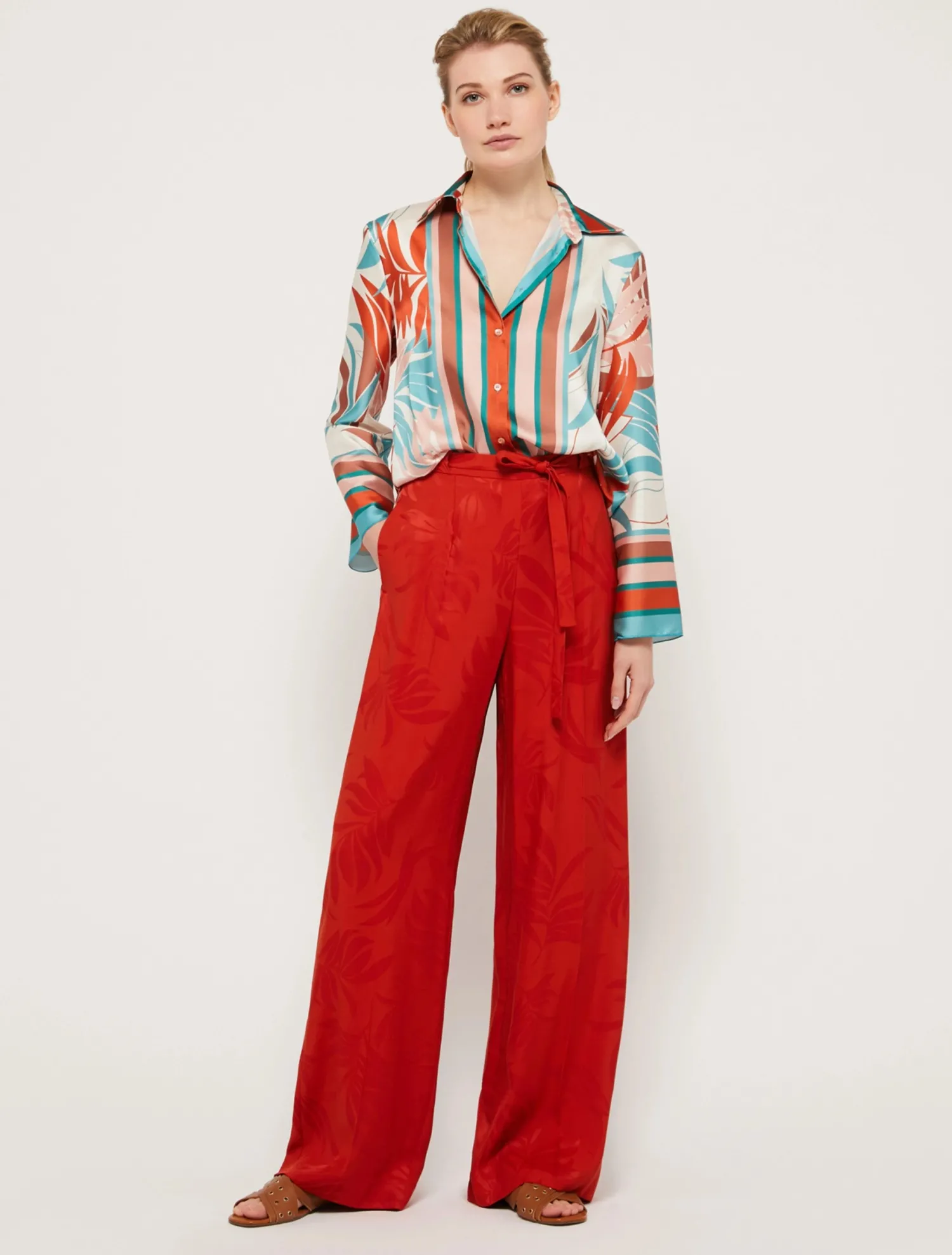 Discount Pantalone in Viscosa Jacquard Pennyblack / Donna Pantaloni