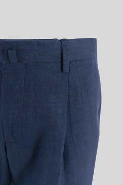 Best Pantalone Regular fit in lino / Blu Uomo Pantaloni