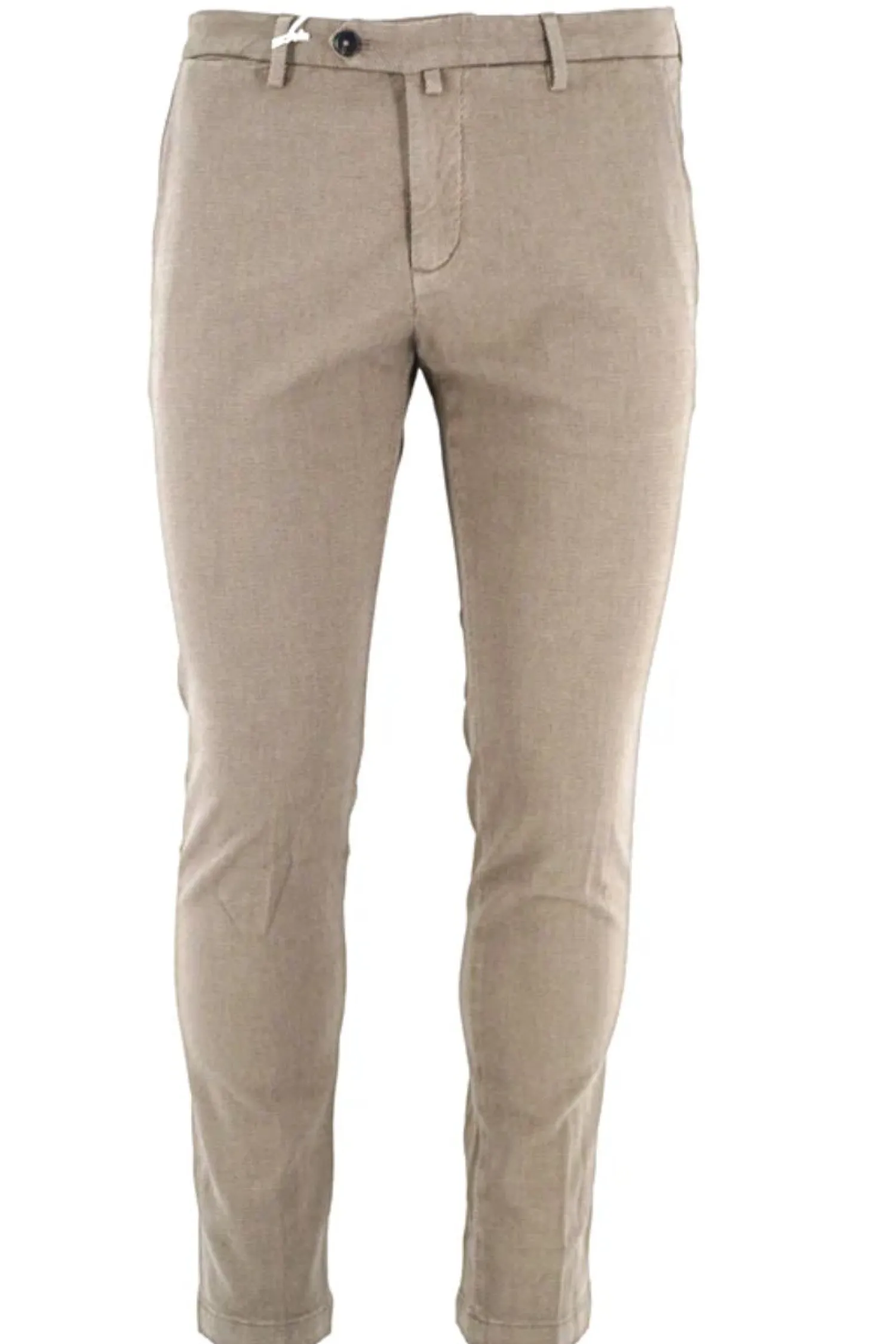Outlet Pantalone Slim Fit con Microfantasia / Beige Uomo Pantaloni