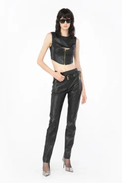 Best Pantalone Slim Fit Effetto Pelle / Donna Pantaloni