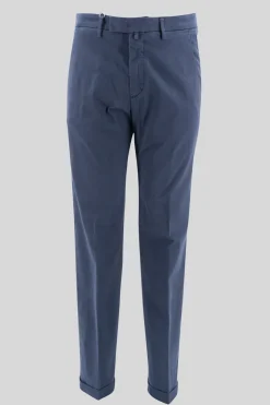 Pantalone Slim Fit in Morbido Cotone / Blu Uomo Pantaloni