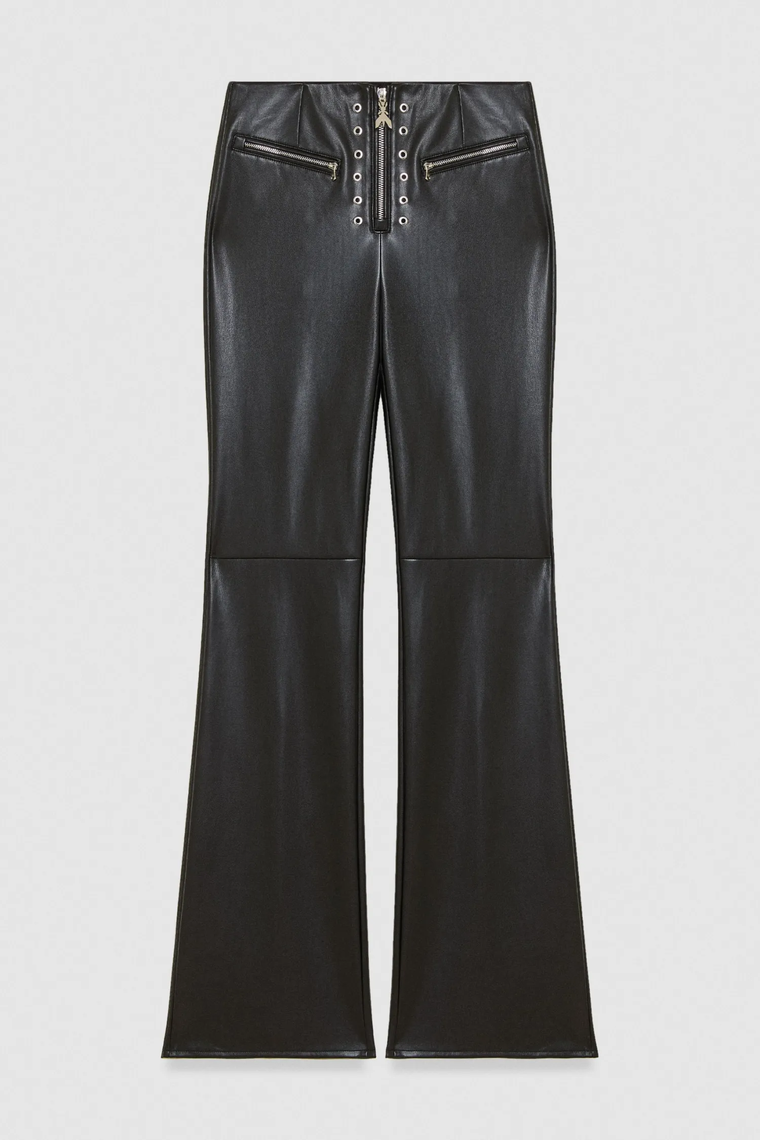 Discount Pantalone Svasato a Vita Alta in Similpelle / Donna Pantaloni