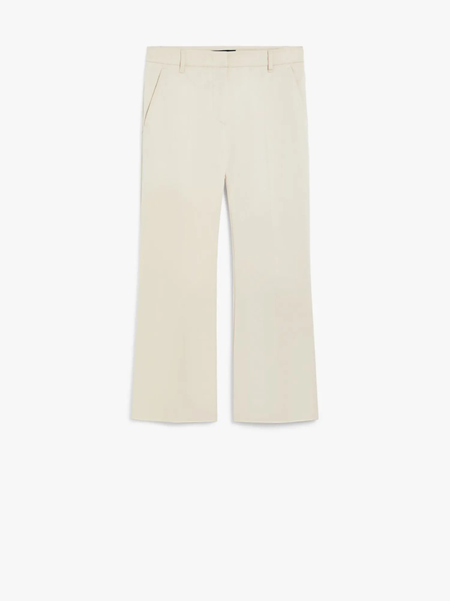 Outlet Pantalone Svasato in Gabardina / Bianco Donna Pantaloni