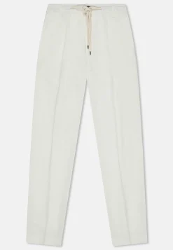 New Pantaloni in Misto Lino Slim Fit con Coulisse / Uomo Pantaloni