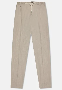 Sale Pantaloni in Misto Lino Slim Fit con Coulisse / Uomo Pantaloni