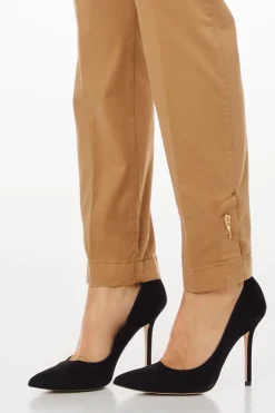 Online Pantaloni in Twill di Cotone / Beige Donna Pantaloni