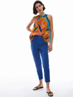 Hot Pantaloni Slim in Popeline / Donna Pantaloni