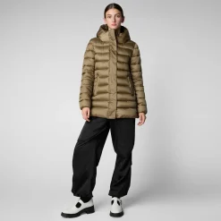 Sale Piumino Animal Free con Cappuccio Drimia / Tortora Donna Giubbini