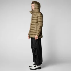 Sale Piumino Animal Free con Cappuccio Drimia / Tortora Donna Giubbini