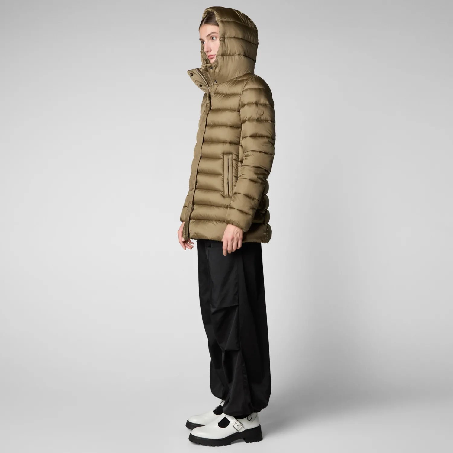 Sale Piumino Animal Free con Cappuccio Drimia / Tortora Donna Giubbini