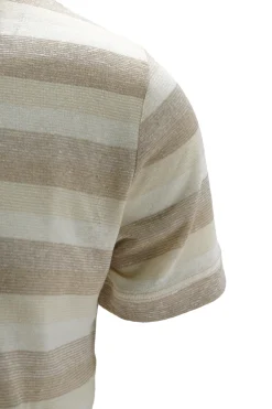 New Polo a Righe in Lino e Cotone / Uomo Polo