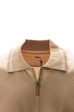 New Polo in Cotone con Zip / Uomo Polo