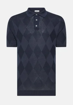 Clearance Polo in Cotone Effetto Rombi / Uomo Polo
