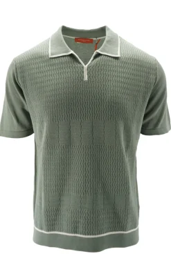 Outlet Polo in Cotone Giza con Tramatura / Uomo Polo