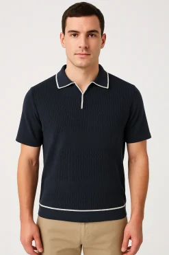 Sale Polo in Cotone Giza con Tramatura / Uomo Polo