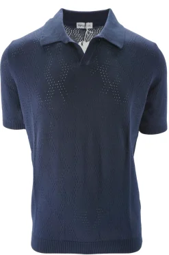 Hot Polo in Filo di Cotone con Tramatura Rombi / Uomo Polo