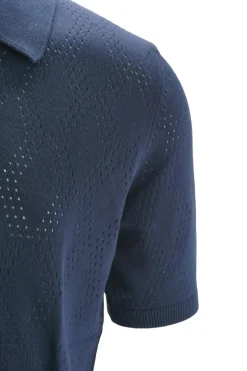 Hot Polo in Filo di Cotone con Tramatura Rombi / Uomo Polo