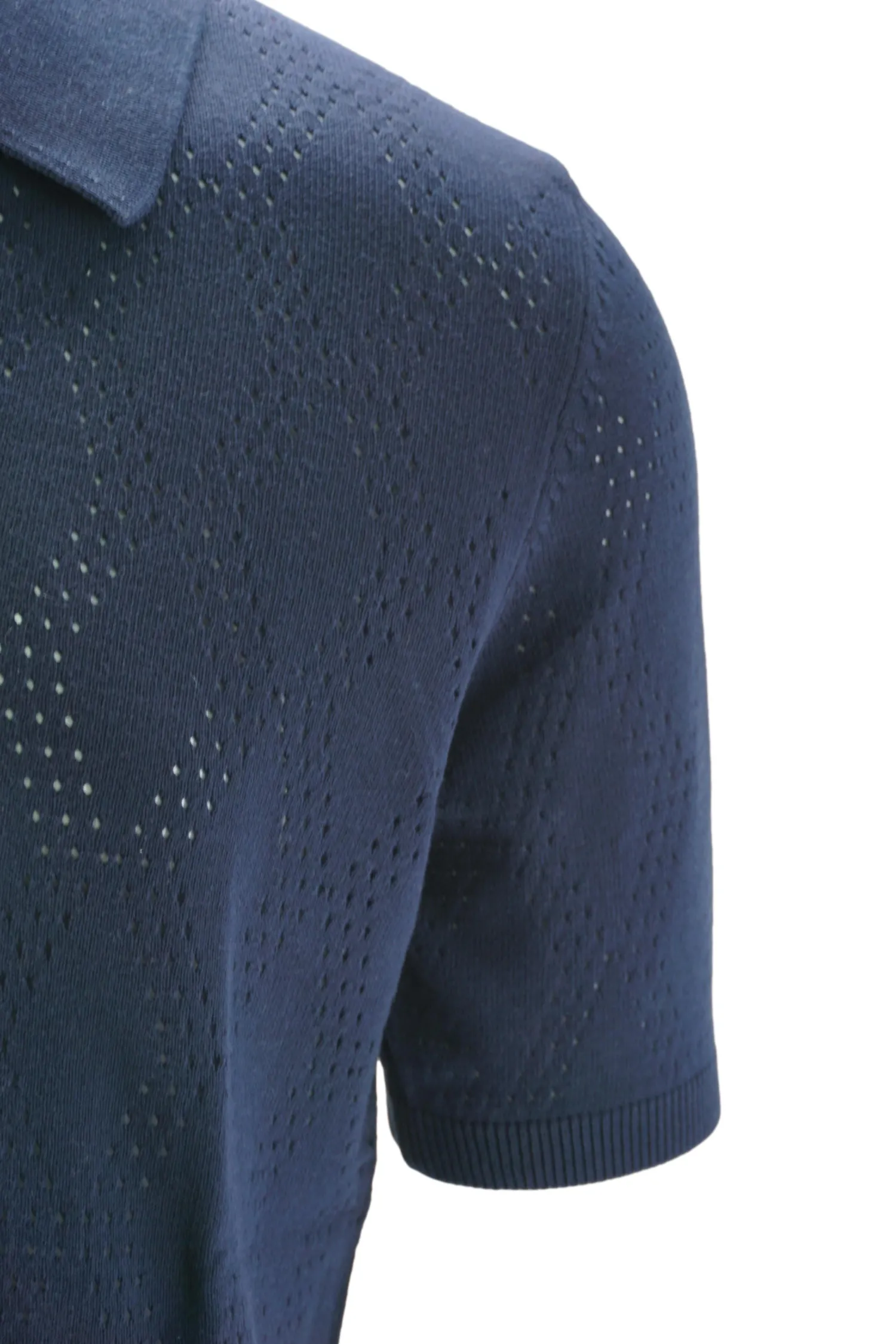 Hot Polo in Filo di Cotone con Tramatura Rombi / Uomo Polo
