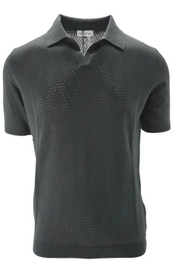 Discount Polo in Filo di Cotone con Tramatura Rombi / Uomo Polo