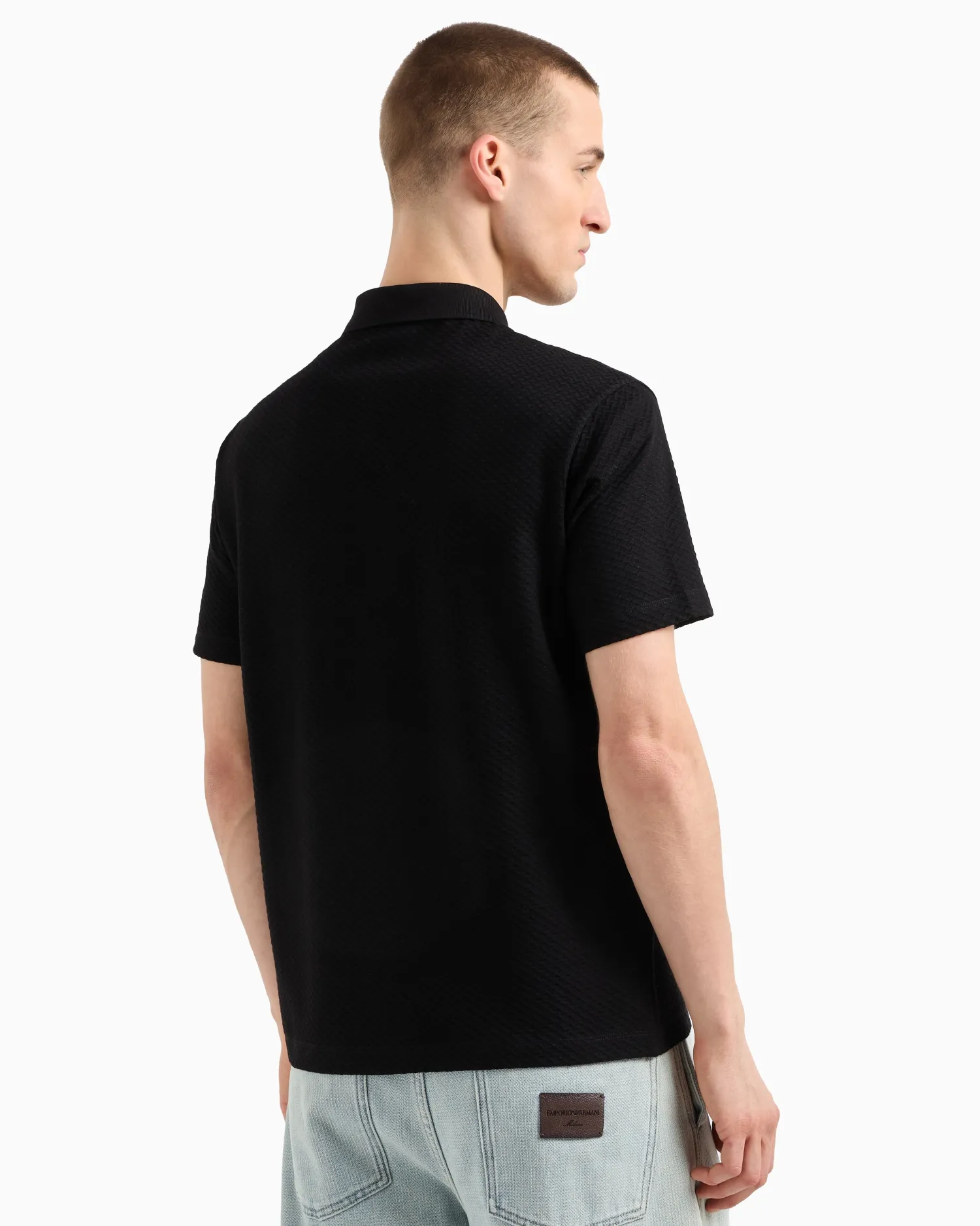 Sale Polo in Jersey Jacquard a Rilievo / Uomo Polo