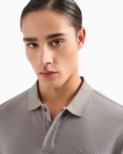 Online Polo in Jersey Jacquard a Rilievo / Uomo Polo