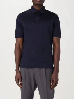 Online Polo in Jersey Lucido di Cotone / Uomo Polo