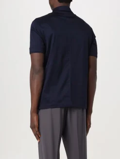 Online Polo in Jersey Lucido di Cotone / Uomo Polo