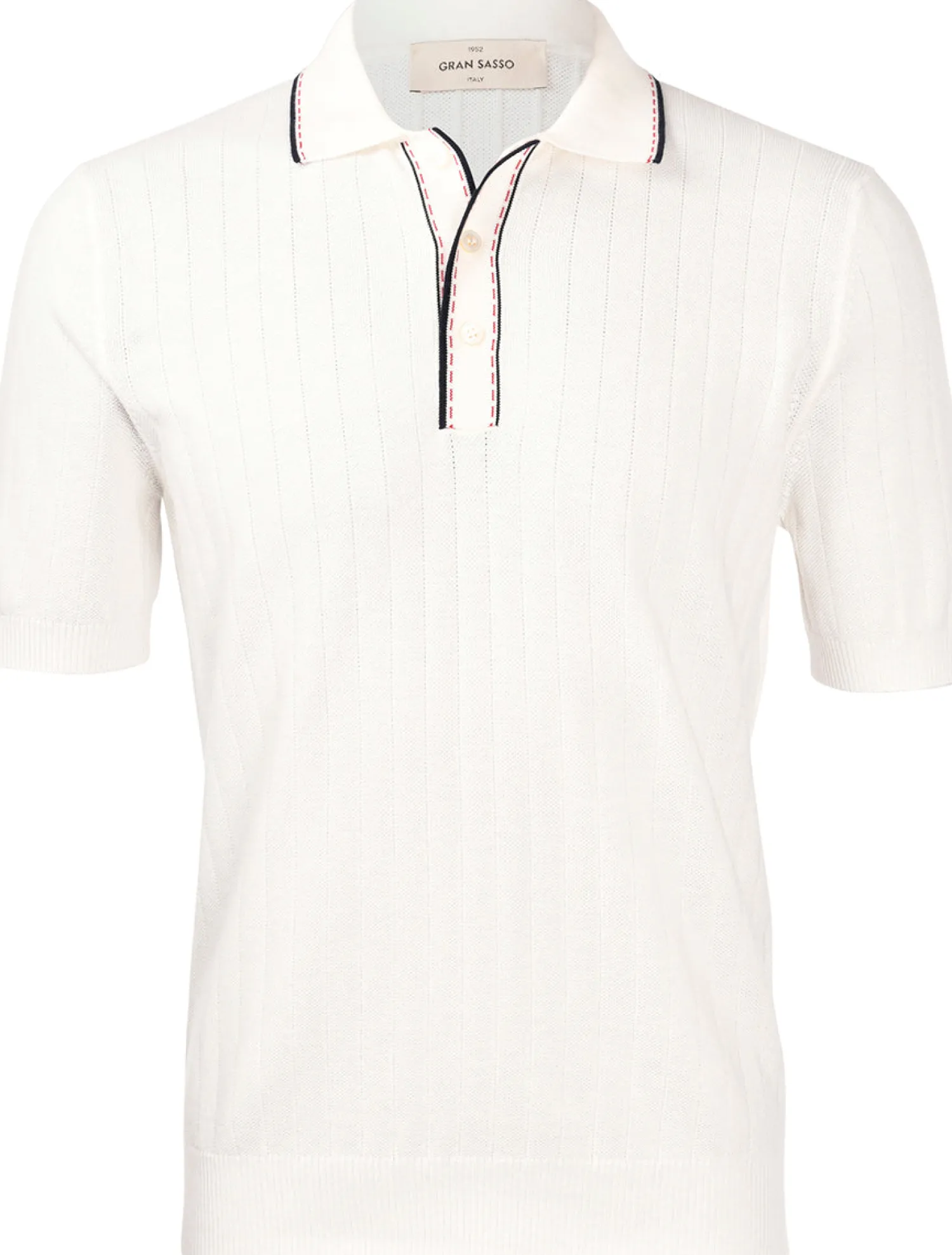 Online Polo in Maglia con Contrasti / Bianco Uomo Polo