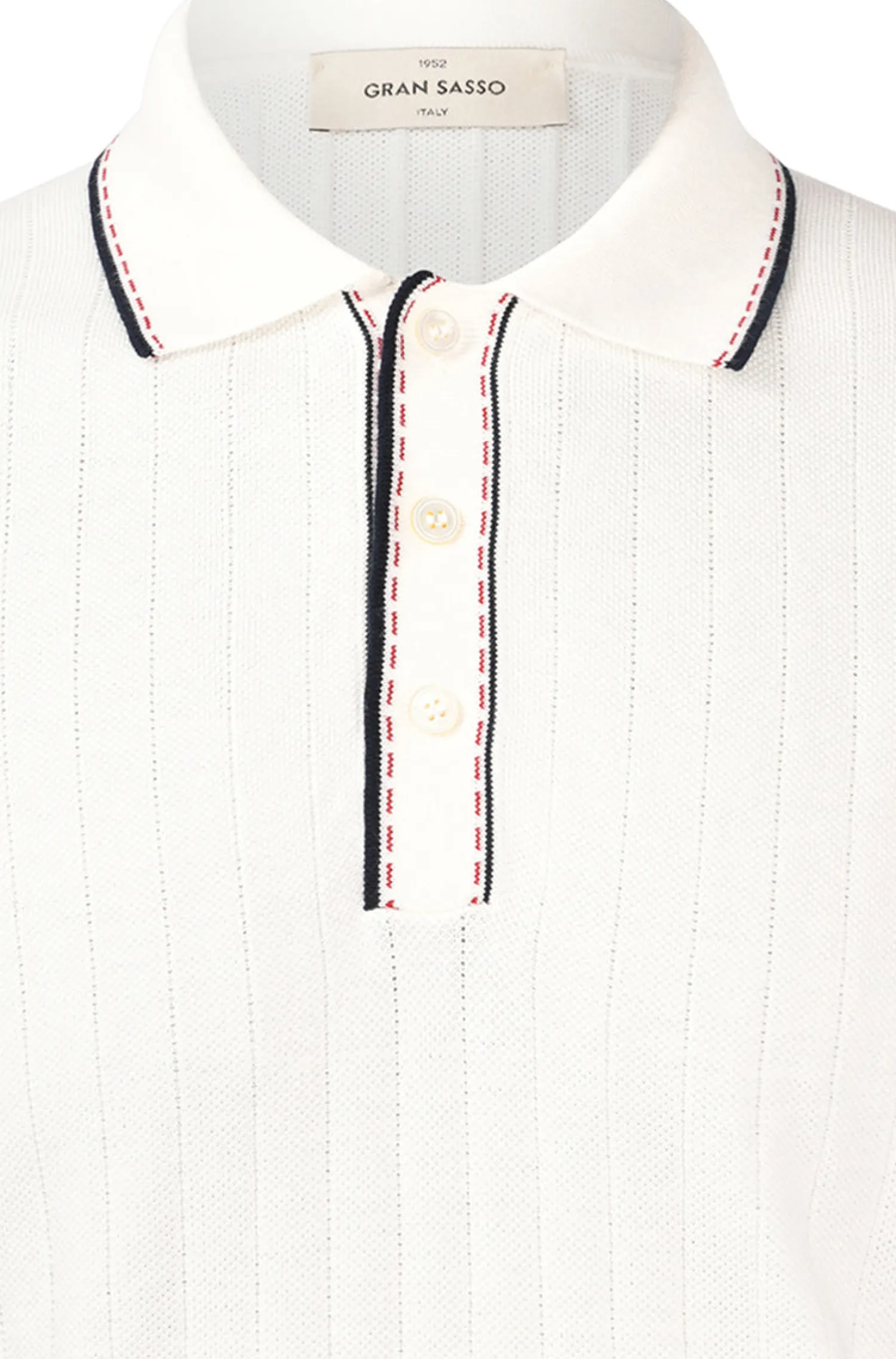 Online Polo in Maglia con Contrasti / Bianco Uomo Polo