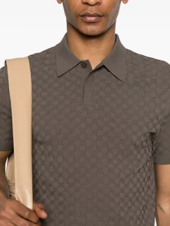 Clearance Polo in Maglia con Tramatura / Uomo Polo