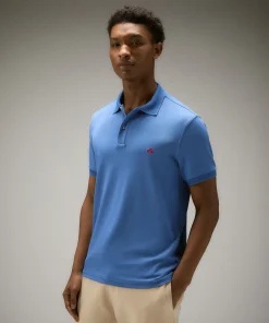 Hot Polo in Piqué di Nylon Stretch Plantago 02 / Bluette Uomo Polo