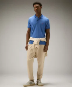 Hot Polo in Piqué di Nylon Stretch Plantago 02 / Bluette Uomo Polo