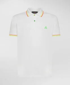 Hot Polo in Piquet di Cotone con Dettagli Fluo / Uomo Polo