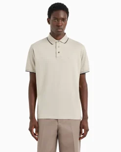 Discount Polo in Piquet Stretch con Ricamo / Uomo Polo