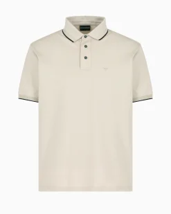 Discount Polo in Piquet Stretch con Ricamo / Uomo Polo