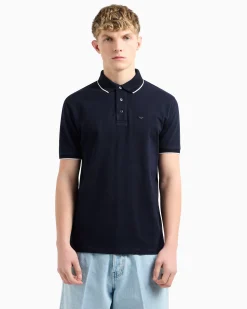 Outlet Polo in Piquet Stretch con Ricamo / Uomo Polo