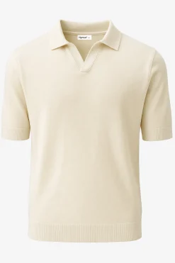Discount Polo Senza Bottoni in Lino e Cotone / Uomo Polo