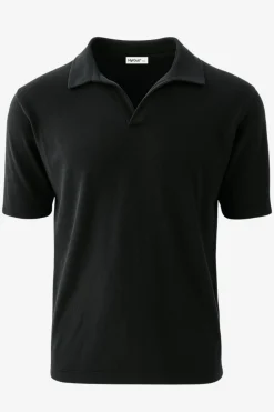 New Polo Senza Bottoni in Lino e Cotone / Uomo Polo