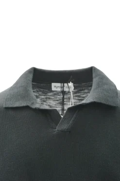 New Polo Senza Bottoni in Lino e Cotone / Uomo Polo